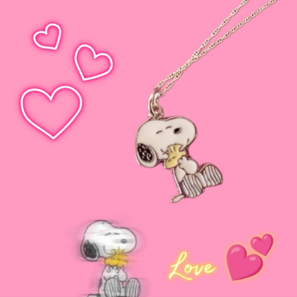Snoopy Sterling Silver 925 Necklace Snoopy Peanuts Woodstock - Picture 1 of 16